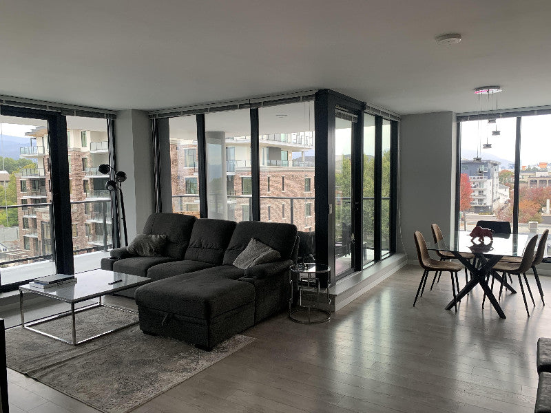 Customer photo of the Porter sleeper sectional in a bright condo