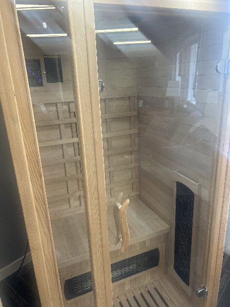Customer photo inside the Haven infrared sauna