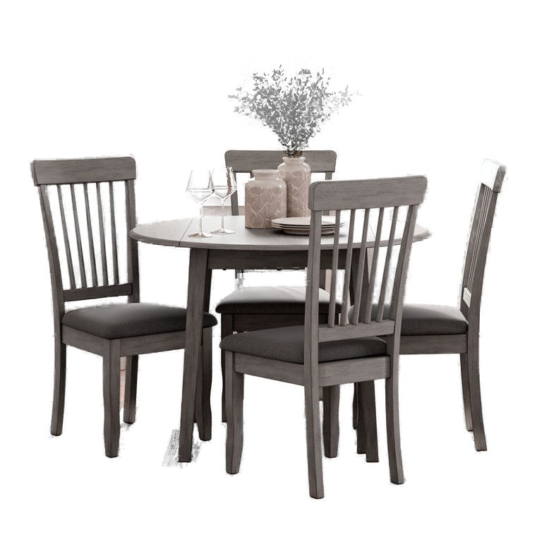 Shullden - 5 Pc. - Drop Leaf Table, 4 Side Chairs - Gray