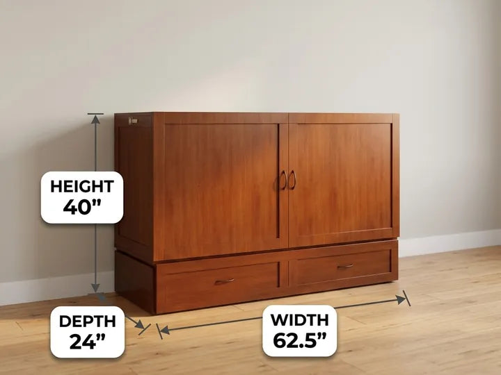 Olivia cabinet bed closed, with dimensions
