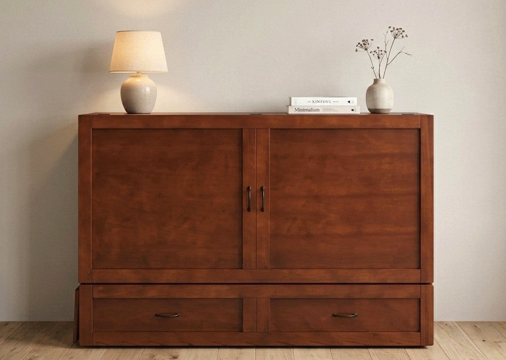 Olivia Cabinet Bed, Cherry, Queen